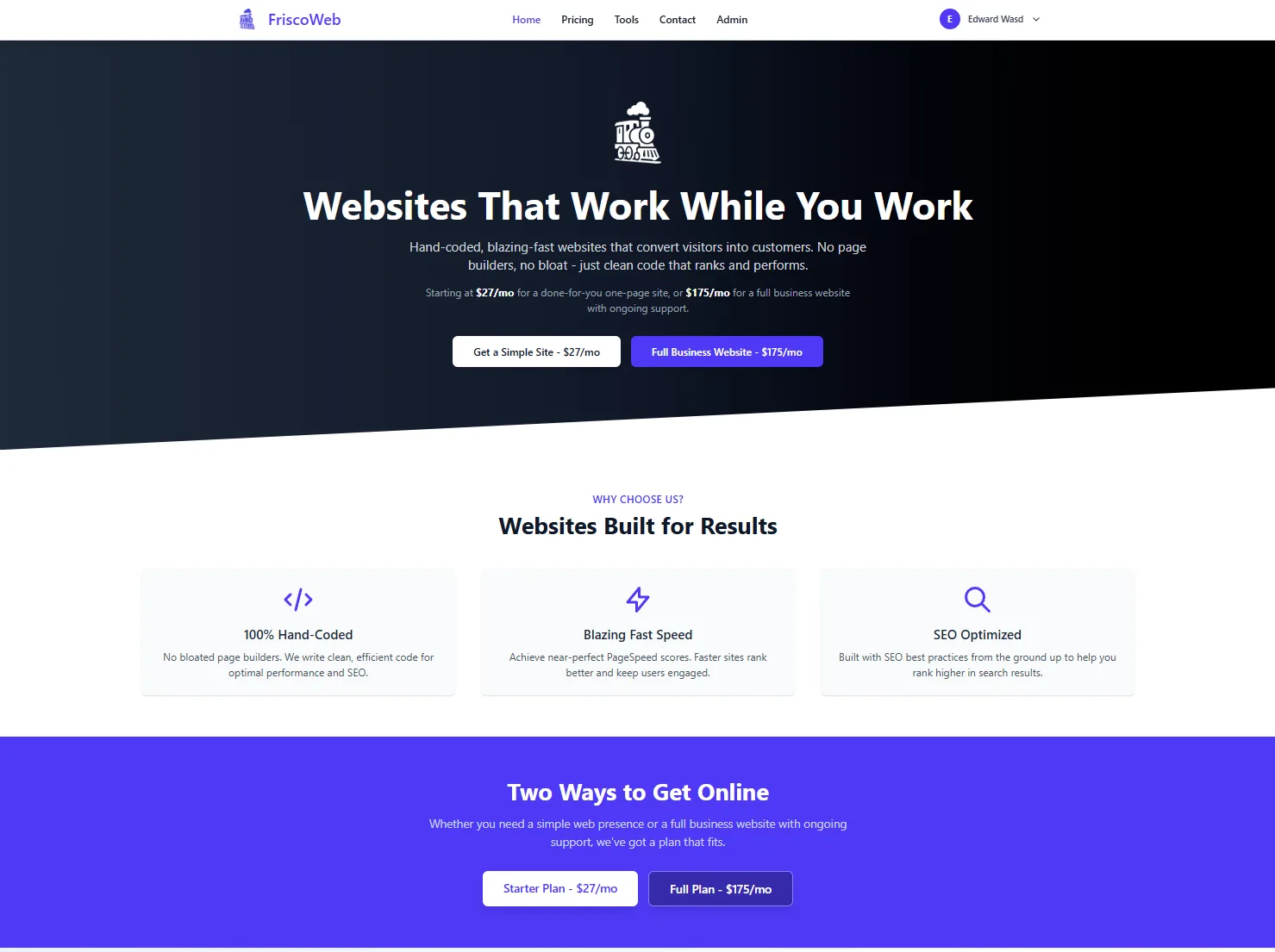 Frisco Web Designs screenshot